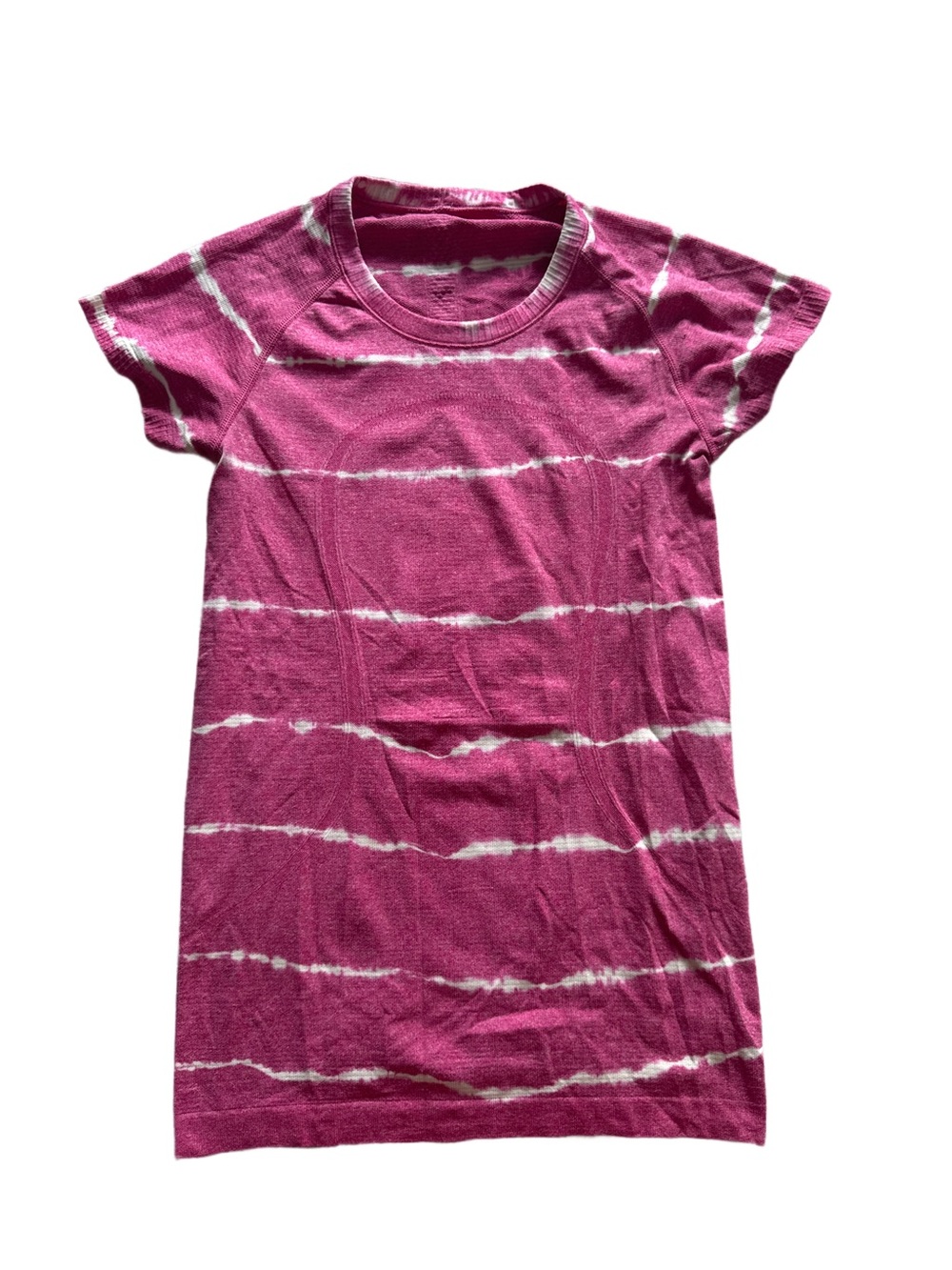 Lululemon Swiftly Tech T Magenta and White Tie Dye Size 6